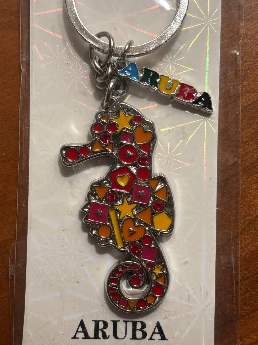 Colorful Aruba Seahorse Keychain NWT